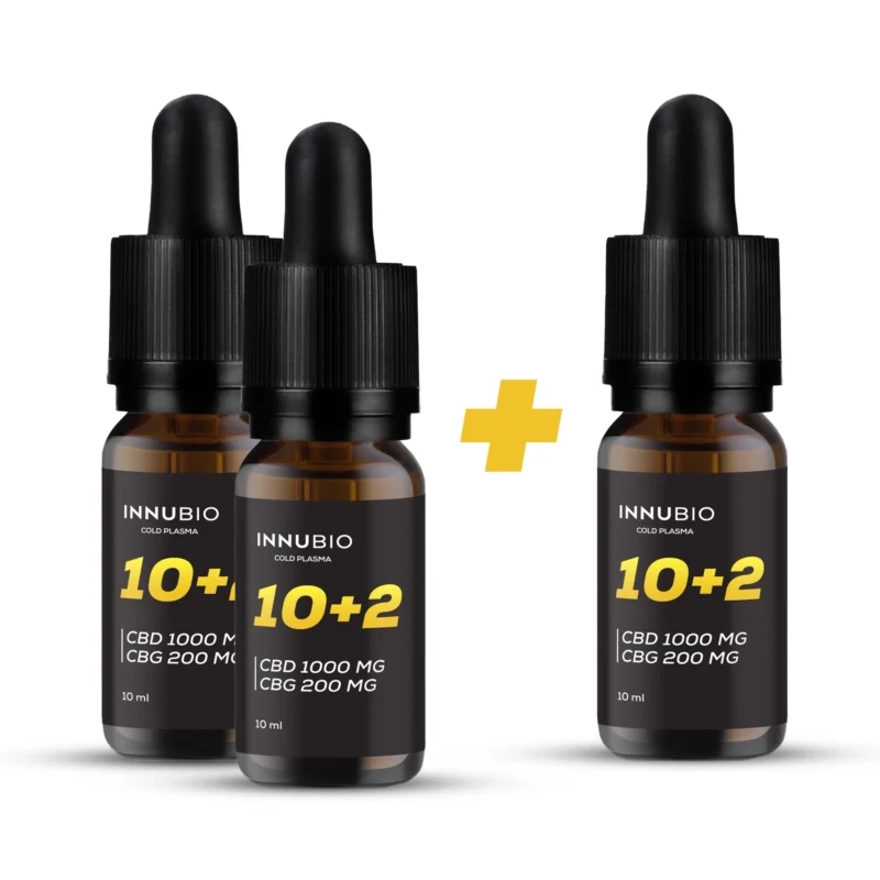 Zestaw promocyjny INNUBIO Olejek konopny 10% CBD + 2% CBG 10 ml 2+1