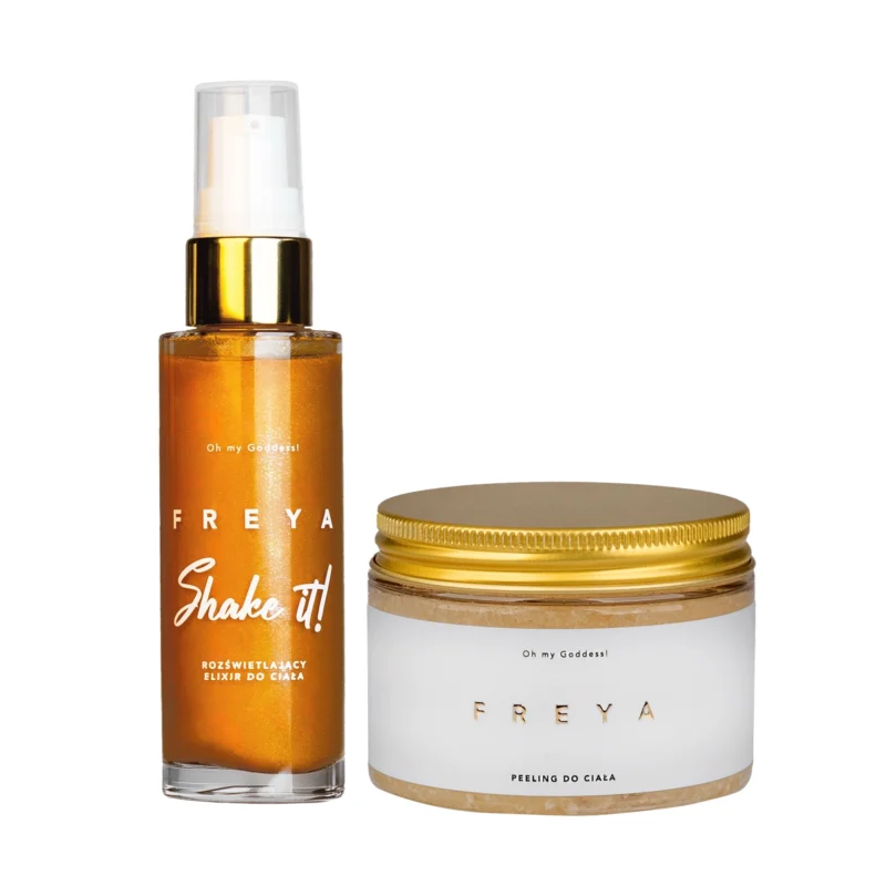Zestaw promocyjny FREYA Rozświetlający elixir + peeling do ciała