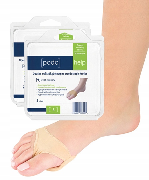 Podohelp opaska z wkładką żelową na przodostopie rozmiar S 2 szt. KRÓTKA