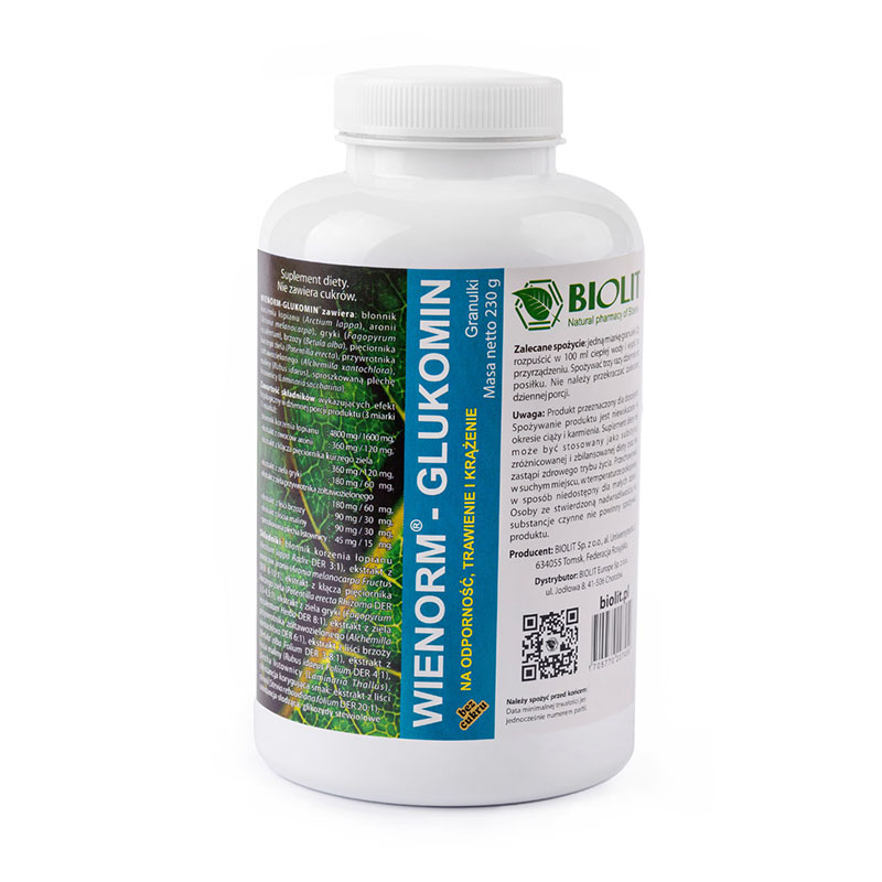 Wienorm - Glukomin SUPER SUPLEMENT odporność trawienie krążenie 230g